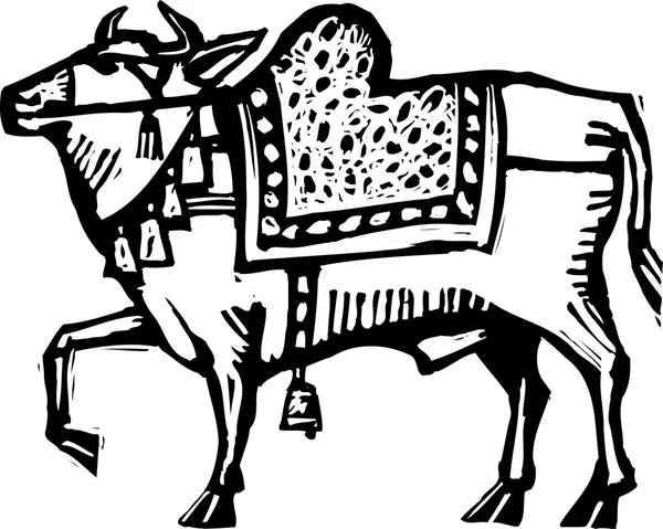 Woodcut Ilustração de Nandi Bull —  Vetores de Stock