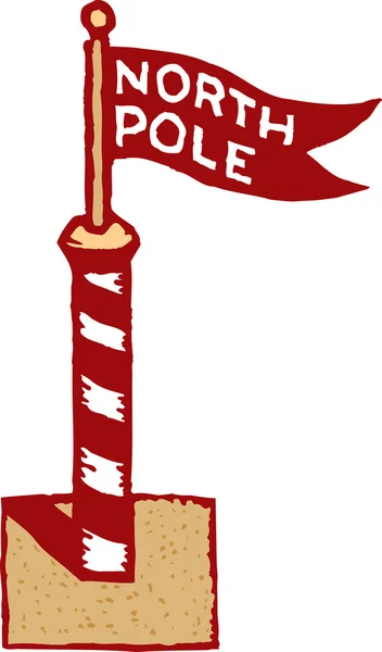 Woodcut Ilustração do sinal do Pólo Norte — Vetor de Stock