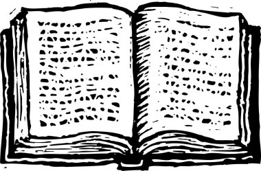 Açık Kitap Illustration gravür