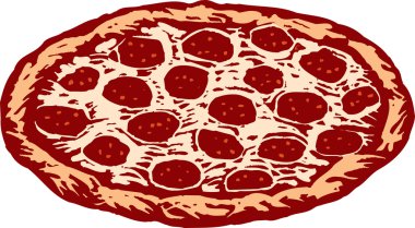 Pizza 'nın ahşap çizimi