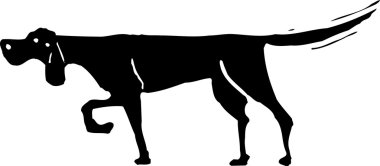 köpek gösteren bir gravür illüstrasyon
