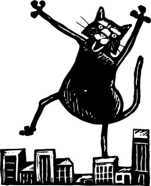 catzilla gravür çizimi