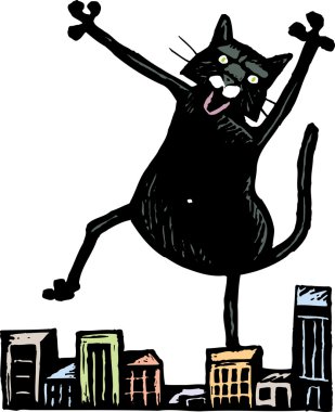 catzilla gravür çizimi