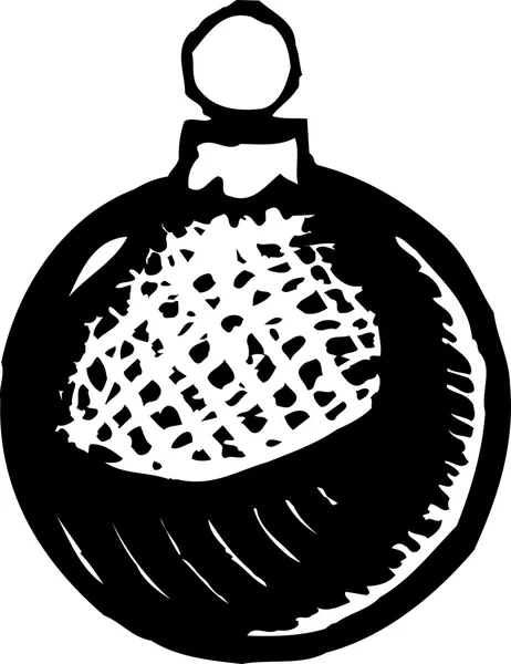 Ξυλογραφία απεικόνιση του Χριστουγεννιάτικο στολίδι — Διανυσματικό Αρχείο
