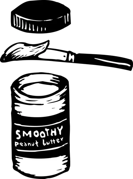 Dřevoryt ilustrace arašídového másla — Stockový vektor