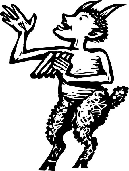 Woodcut Illustration of Pan