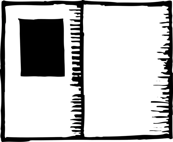 Träsnitt illustration av pass — Stock vektor