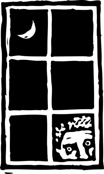 Holzschnitt-Illustration von Peeping Tom — Stockvektor