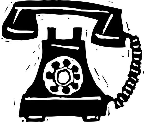 Деревянная иллюстрация телефона — стоковый вектор