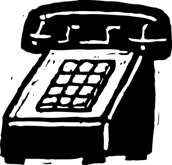 Woodcut ilustração do telefone —  Vetores de Stock