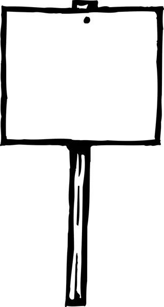Woodcut Illustrazione del segno del picchetto — Vettoriale Stock