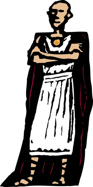 Houtsnede illustratie van pontius Pilatus — Stockvector