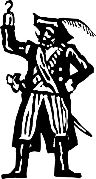 Woodcut Ilustração do pirata — Vetor de Stock