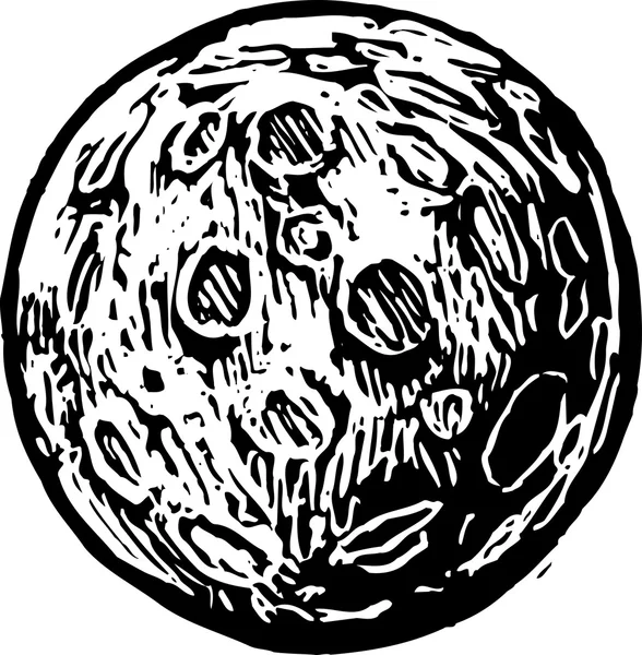 惑星の木版画図 x — ストックベクタ