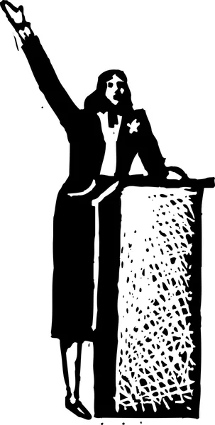 Woodcut Illustration of Politician — Wektor stockowy