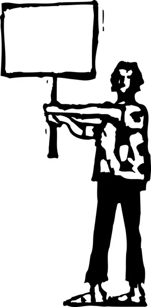 抗议的木刻插图 — 图库矢量图片