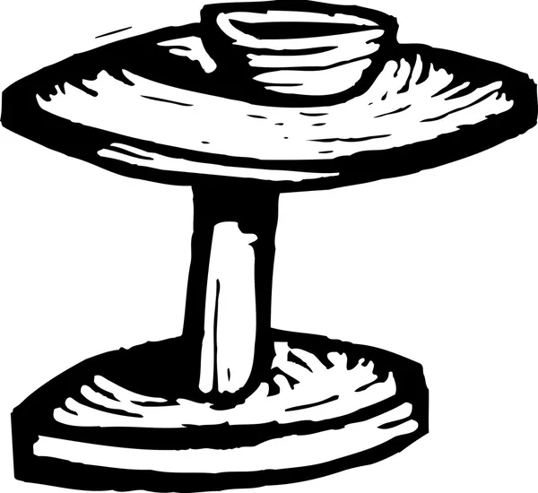 Dřevořez ilustrace hrnčířského kruhu — Stockový vektor