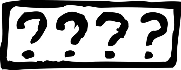 Woodcut Illustration of Question Marks — Stock Vector