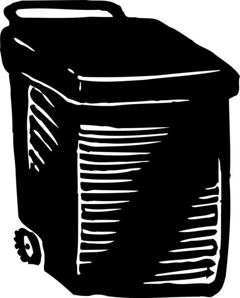 Woodcut Illustration of Recycle Container — Stock Vector