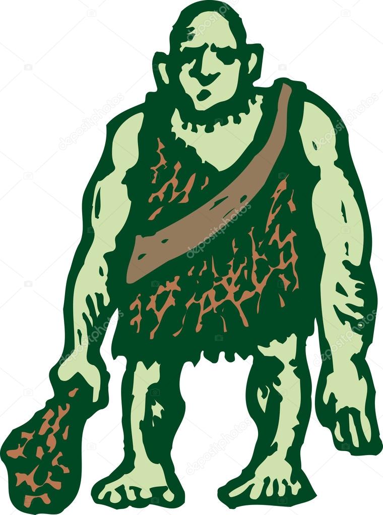 Woodcut Illustration of Ogre