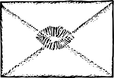 bir öpücükle mühürlenmiş mektup