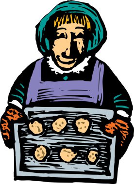 kadın kıdemli kabartma kurabiye