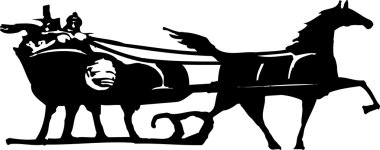 sleigh ride vektör çizim