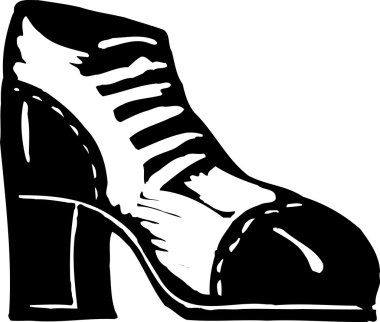 gravür illüstrasyon ve 1970'lerde erkek yüksek topuklu ayakkabı