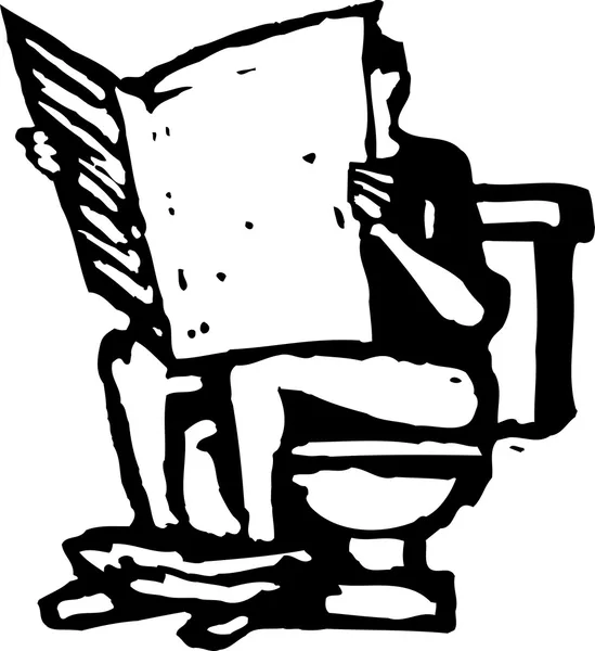 Ilustracja wektorowa człowiek siedzi w toalecie — Wektor stockowy