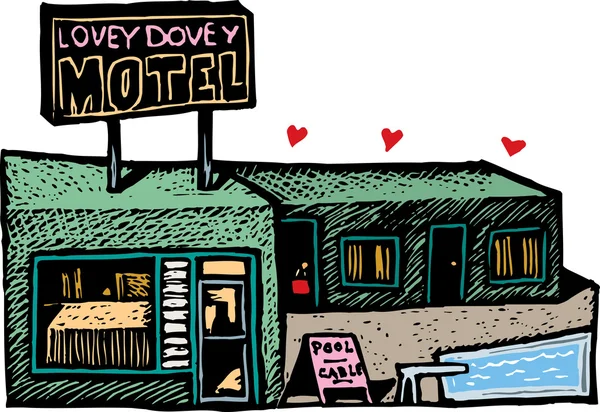 Love Nest Motel or Hotel — Stock Vector