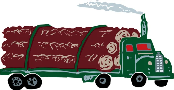 Camion d'exploitation forestière — Image vectorielle