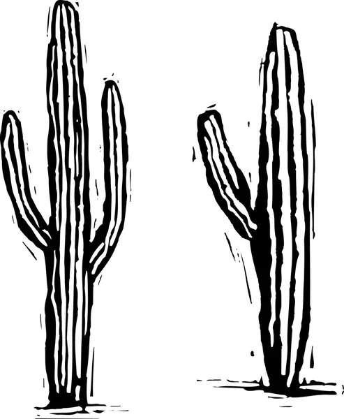 벡터 일러스트 레이 션 Saguaro 선인장의 — 스톡 벡터