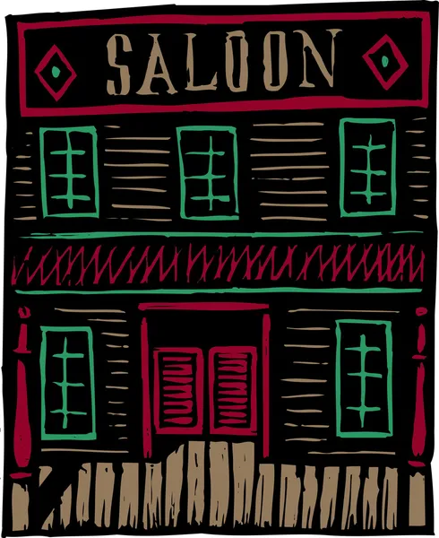Old West Saloon Building — Stock Vector