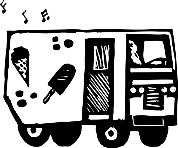 Ilustração vetorial do caminhão de sorvete — Vetor de Stock
