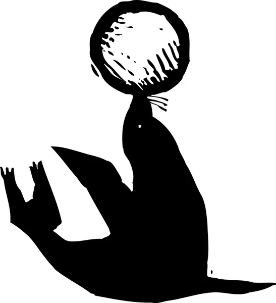 Illustrazione vettoriale del sigillo di esecuzione con palla — Vettoriale Stock