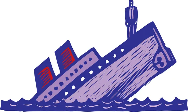 Sinking Ship — Stock Vector