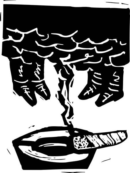 Ilustracja wektorowa dym pokoju wypełnionym — Wektor stockowy