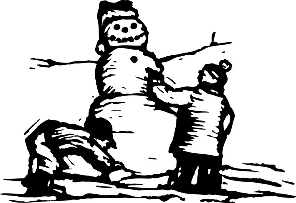 Vector illustration of Snowman — Stock Vector