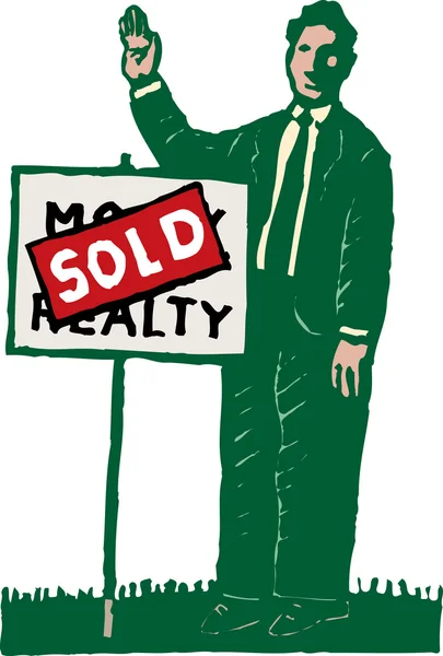 Vendido signo con Realtor — Vector de stock