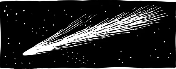 Drzeworyt ilustracja kometa — Wektor stockowy