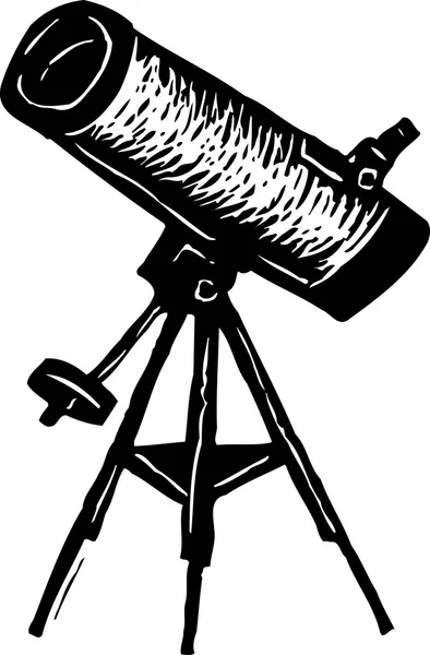 Woodcut Illustration of Telescope — Stock Vector