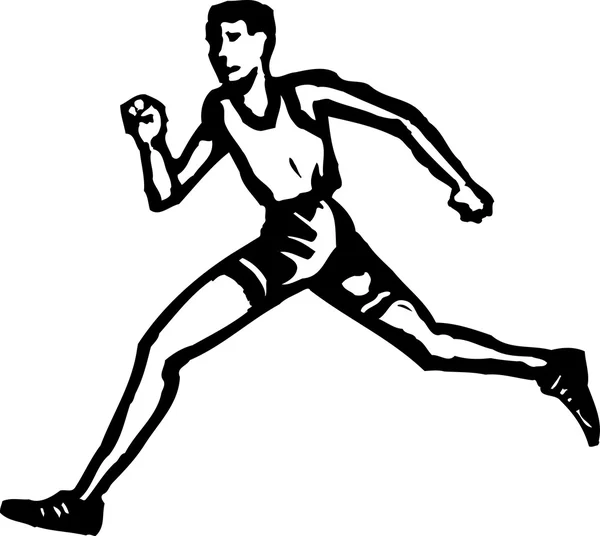 Vector Illustration of Man Sprinting — Stock Vector