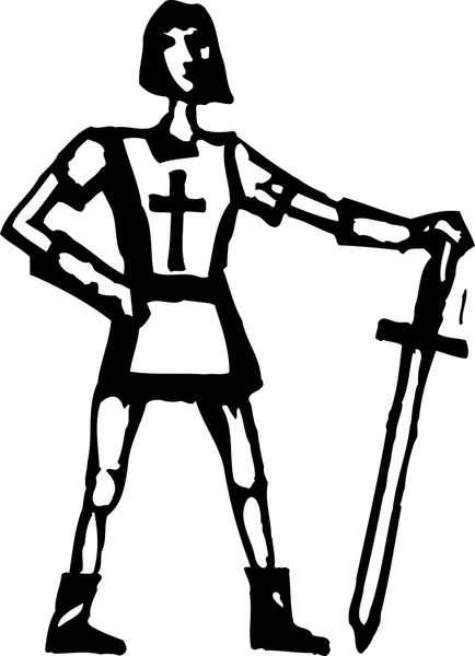 Gravure sur bois Illustration de Sainte Jeanne — Image vectorielle