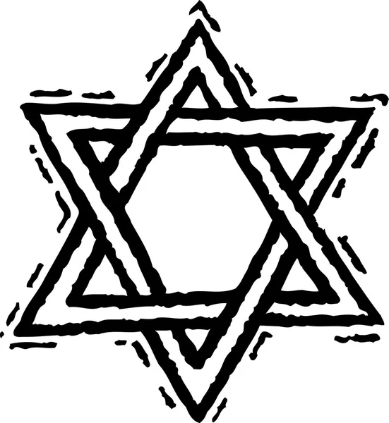 Woodcut ілюстрації Star of David — стоковий вектор