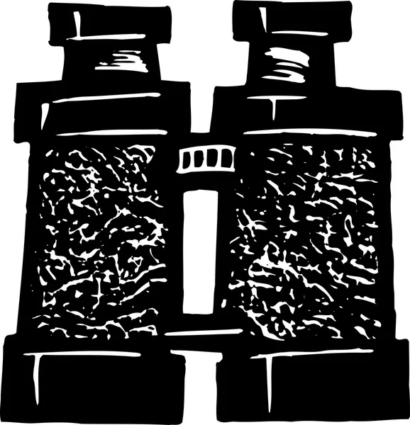 Gravure sur bois Illustration de jumelles — Image vectorielle