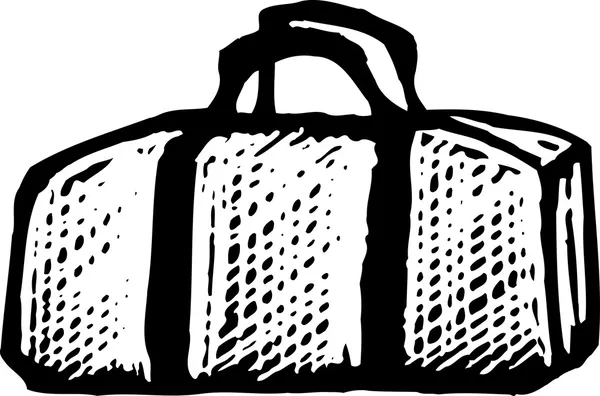 Houtsnede illustratie van duffel tas — Stockvector