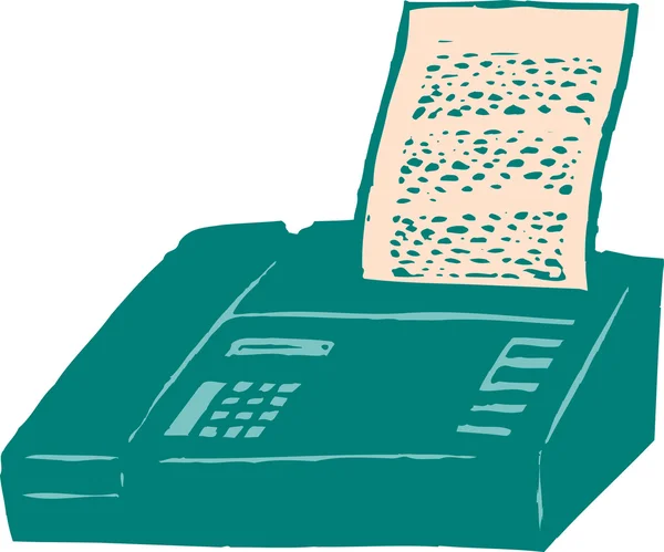 Woodcut Ilustração da máquina de fax —  Vetores de Stock