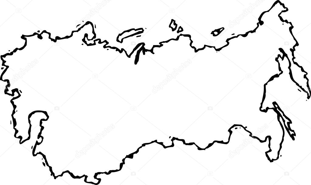 Vector Illustration of Map of Russia