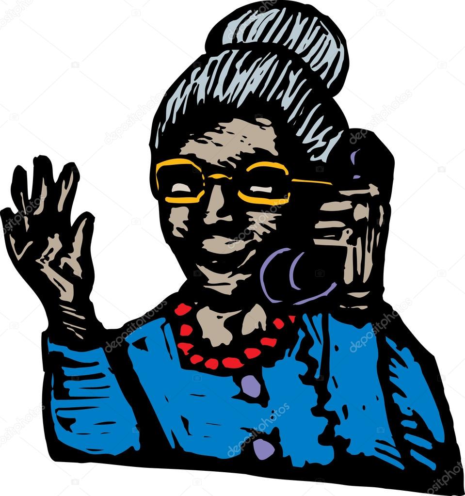 African American Senior Woman Talking on Phone