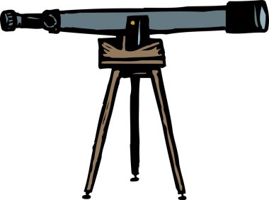 Teleskop gravür çizimi
